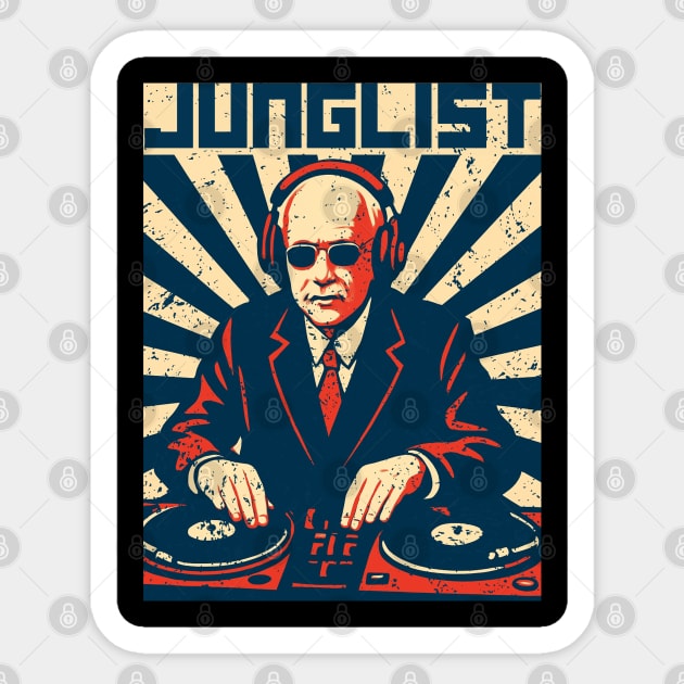 Carl Junglist – Retro Pop Art Psychology DJ Design Sticker by Stylecombinator
